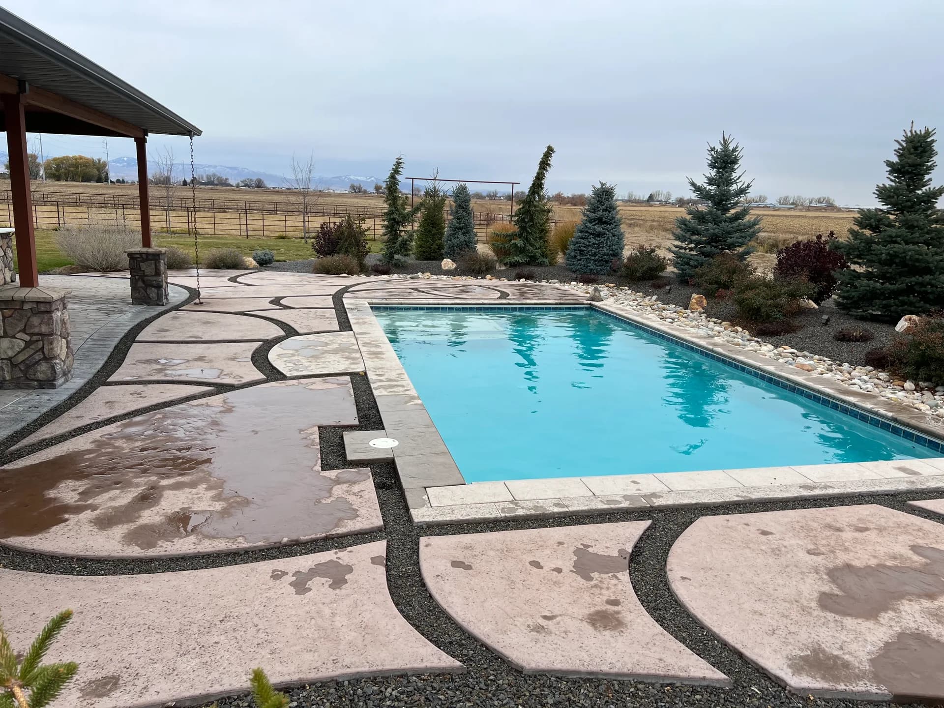 custom residential gunite pool clark project treasure valley boise idaho hdt custom pool builders boise — HDT Custom Pool Builders Boise