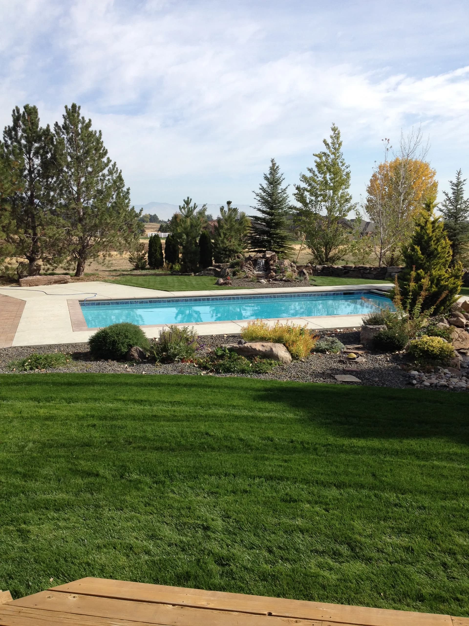 finished custom swimming pool crystal clear water boise idaho hdt custom pool builders boise — HDT Custom Pool Builders Boise