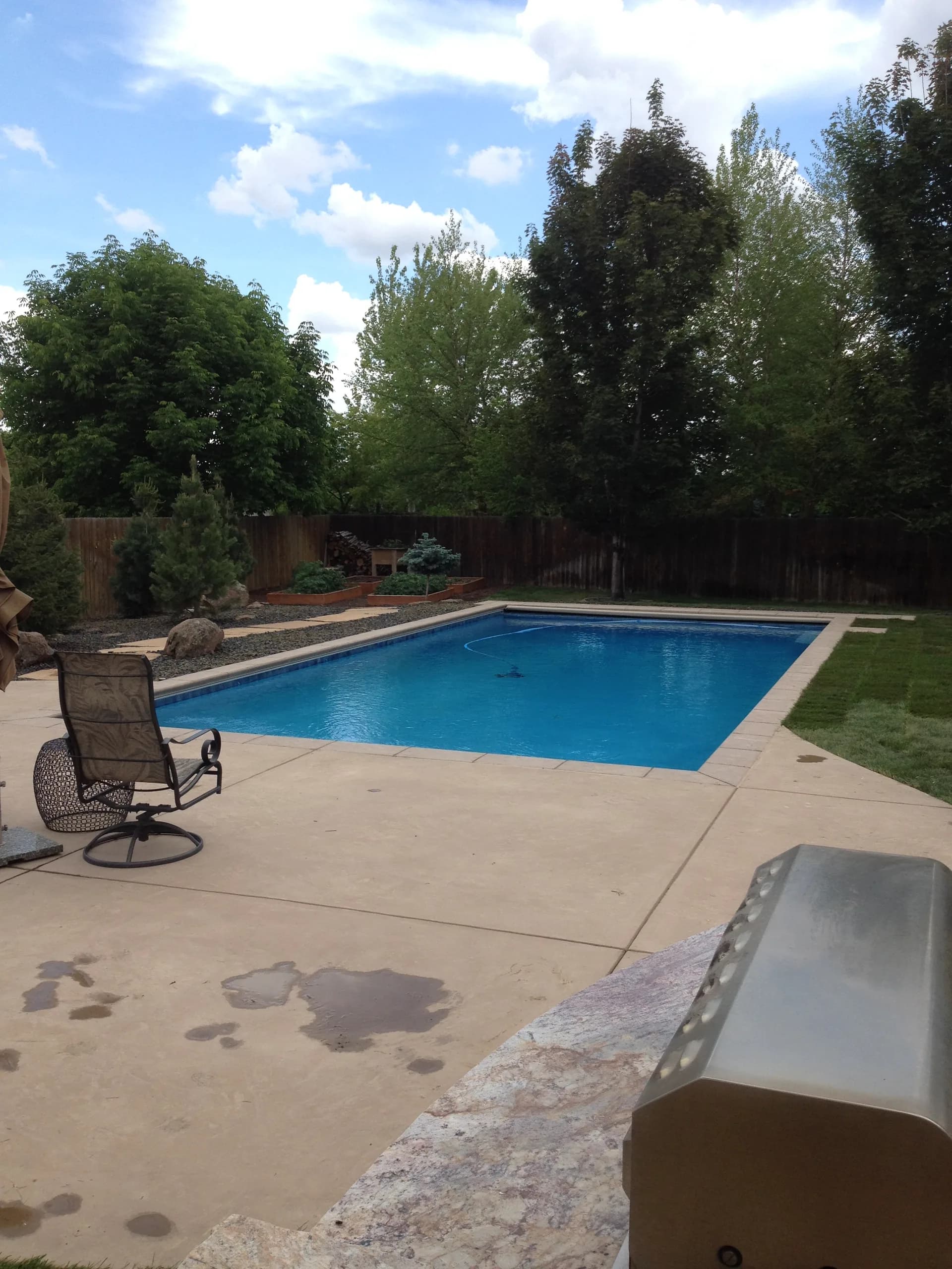 gunite swimming pool installation completed backyard oasis boise idaho hdt custom pool builders boise — HDT Custom Pool Builders Boise