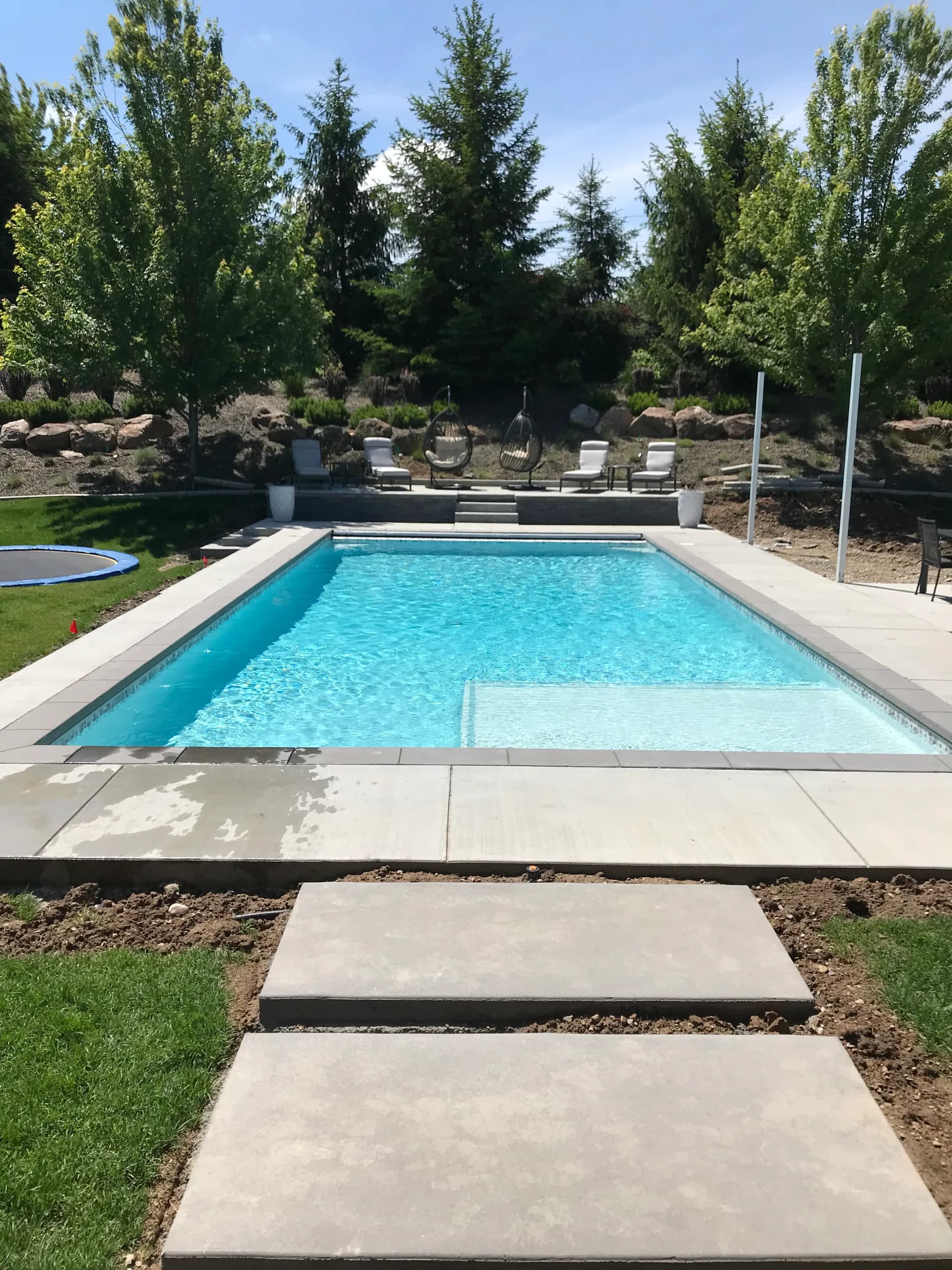 residential luxury gunite pool custom design finished boise idaho hdt custom pool builders boise — HDT Custom Pool Builders Boise