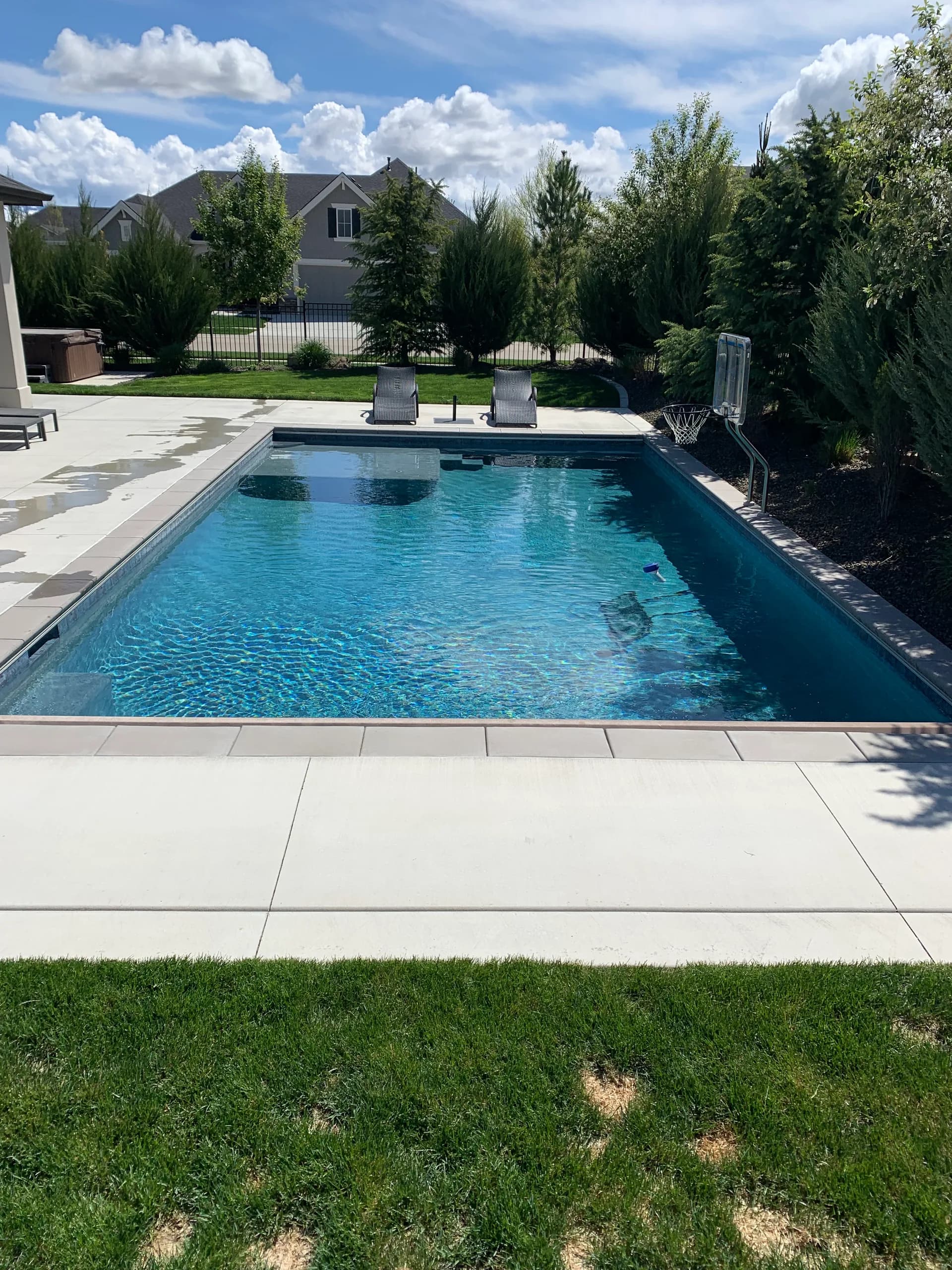 residential rectangular gunite pool backyard meridian idaho boise idaho hdt custom pool builders boise — HDT Custom Pool Builders Boise